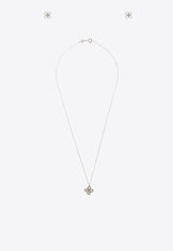 Kira Clover Paved Pendant Necklace and Earrings Set