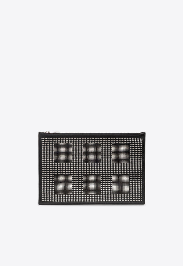 Studded Leather Pouch Bag