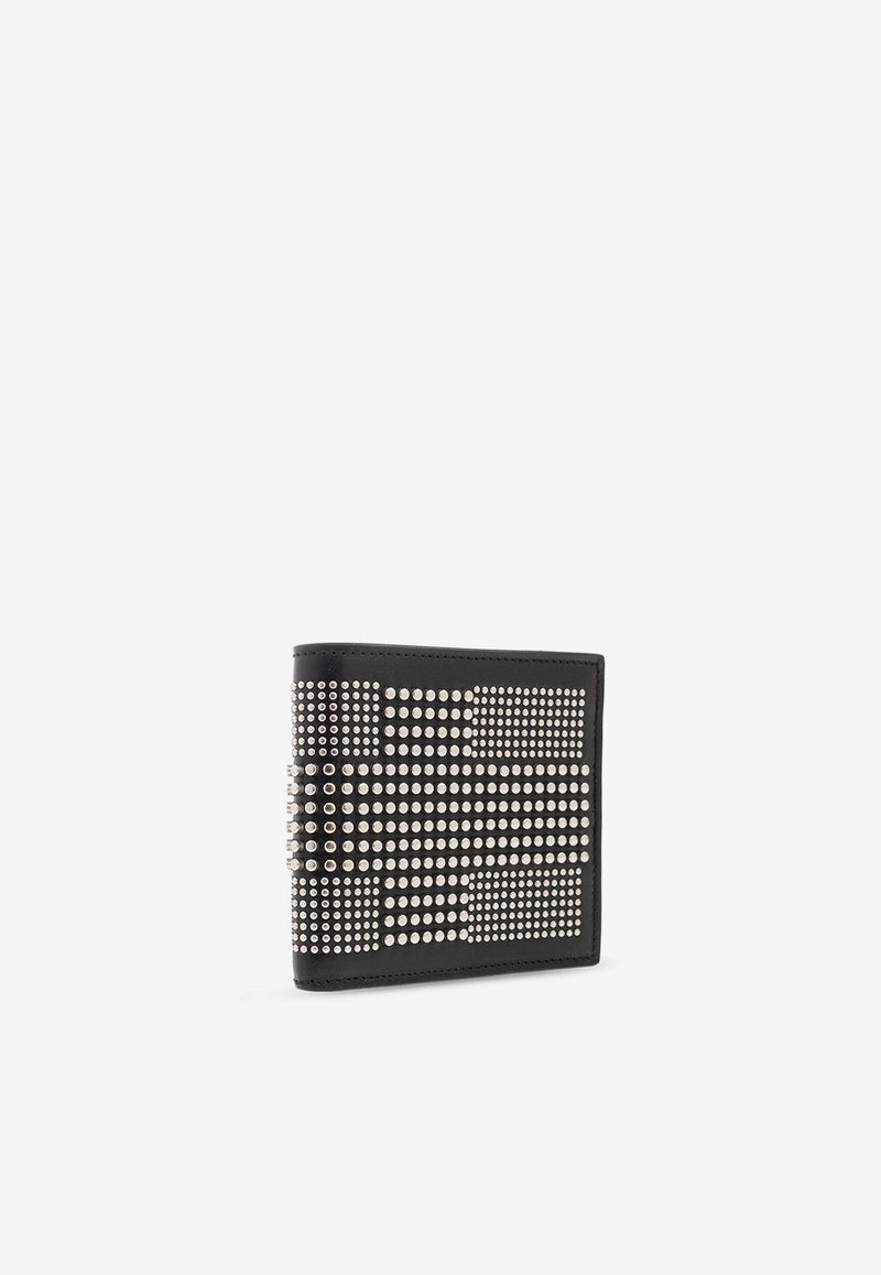 Bi-Fold Studded Leather Wallet