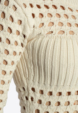 Crochet Knit Flared Mini Dress