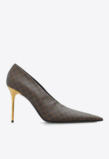 100 Monogram Pointed Pumps