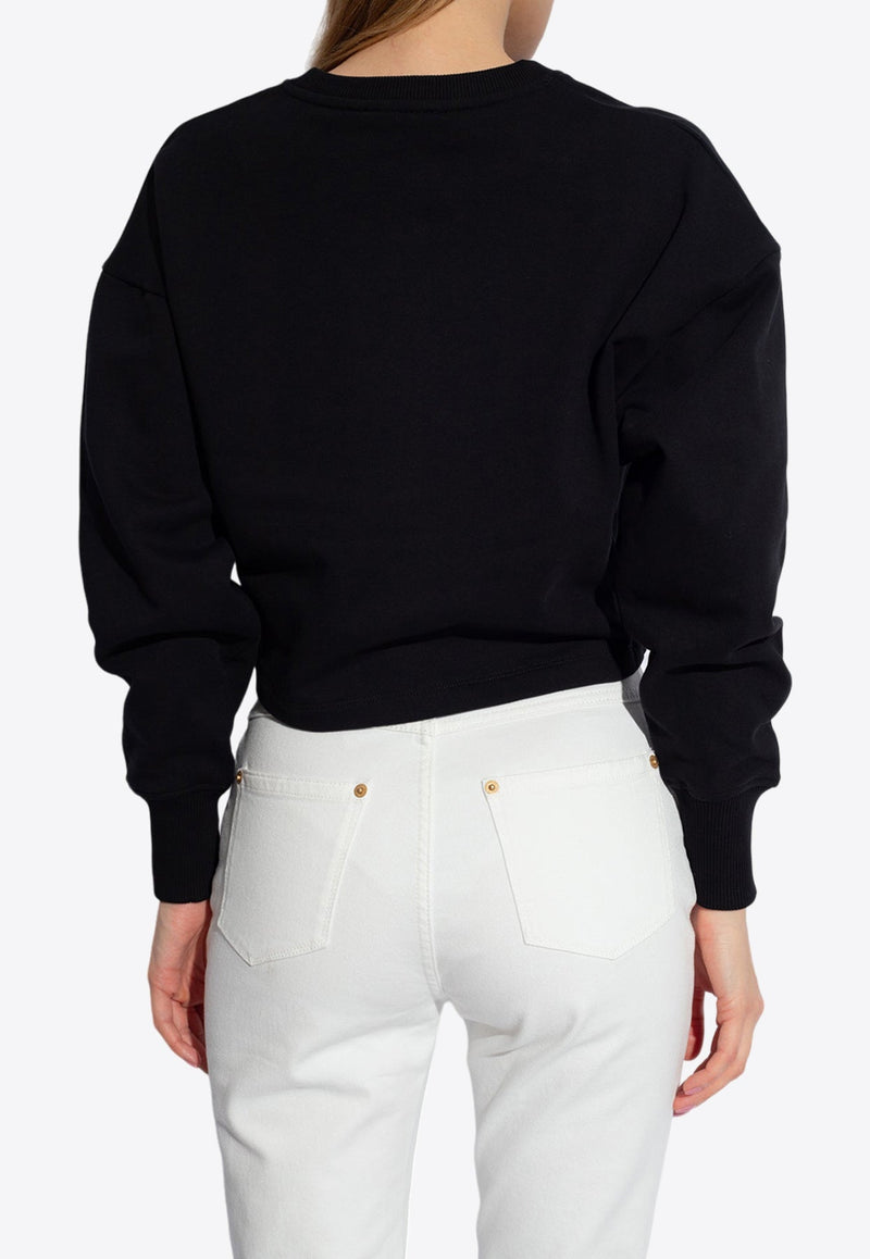 Logo Print Cropped Sweatshirt