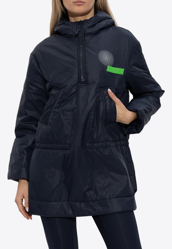 Logo Patch Hooded Padded Jacket