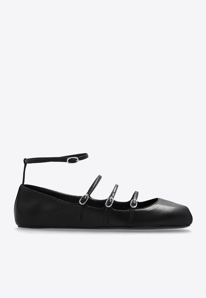 Strappy Leather Ballet Flats