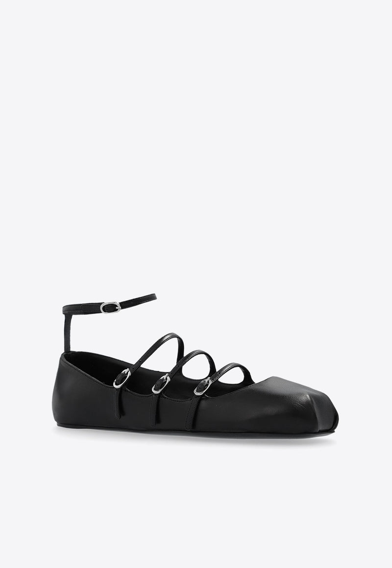 Strappy Leather Ballet Flats