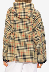 Plaid-Check Hooded Jacket