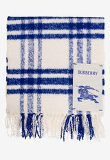 Check Fringed Wool Scarf