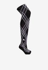 Check Pattern Wool-Blend Tights