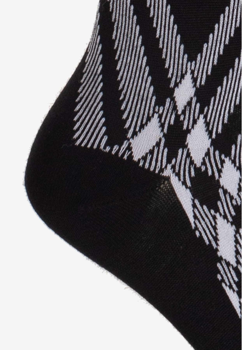 Check Pattern Wool-Blend Tights