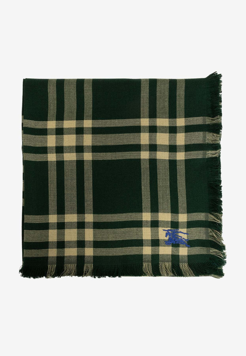 Checked Wool-Blend Scarf