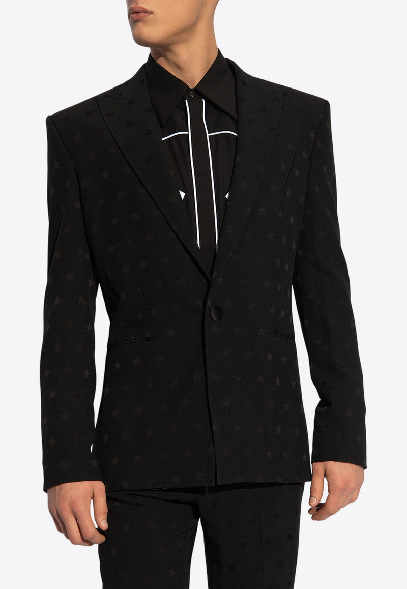 Stars Print Single-Breasted Blazer