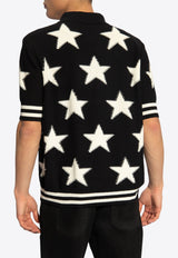Stars Intarsia Knit Polo T-shirt