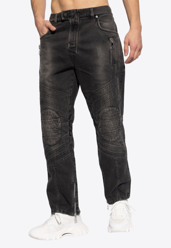 Faded Biker Slim Jeans