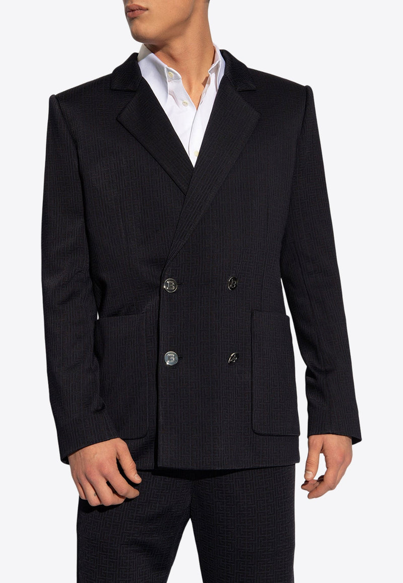 Double-Breasted Monogram Jacquard Blazer