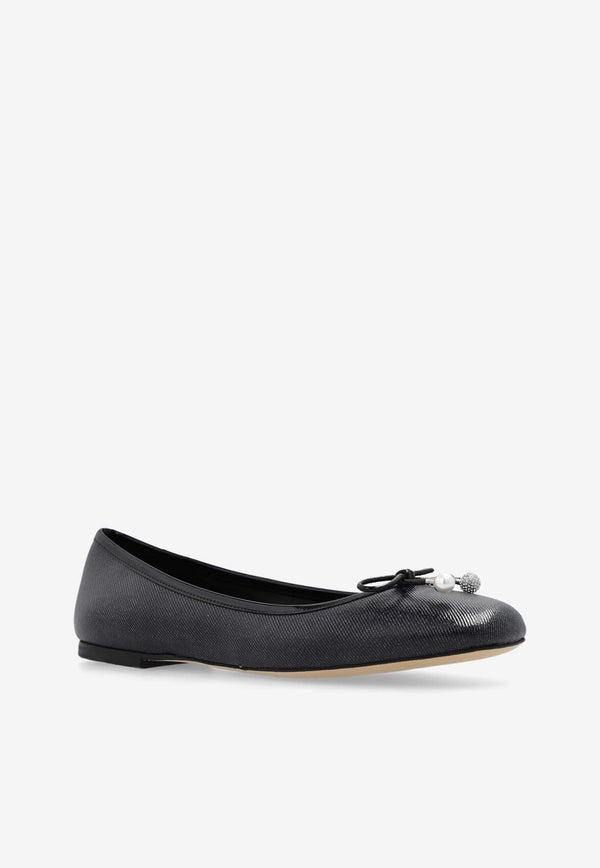 Elme Coated Denim Ballet Flats