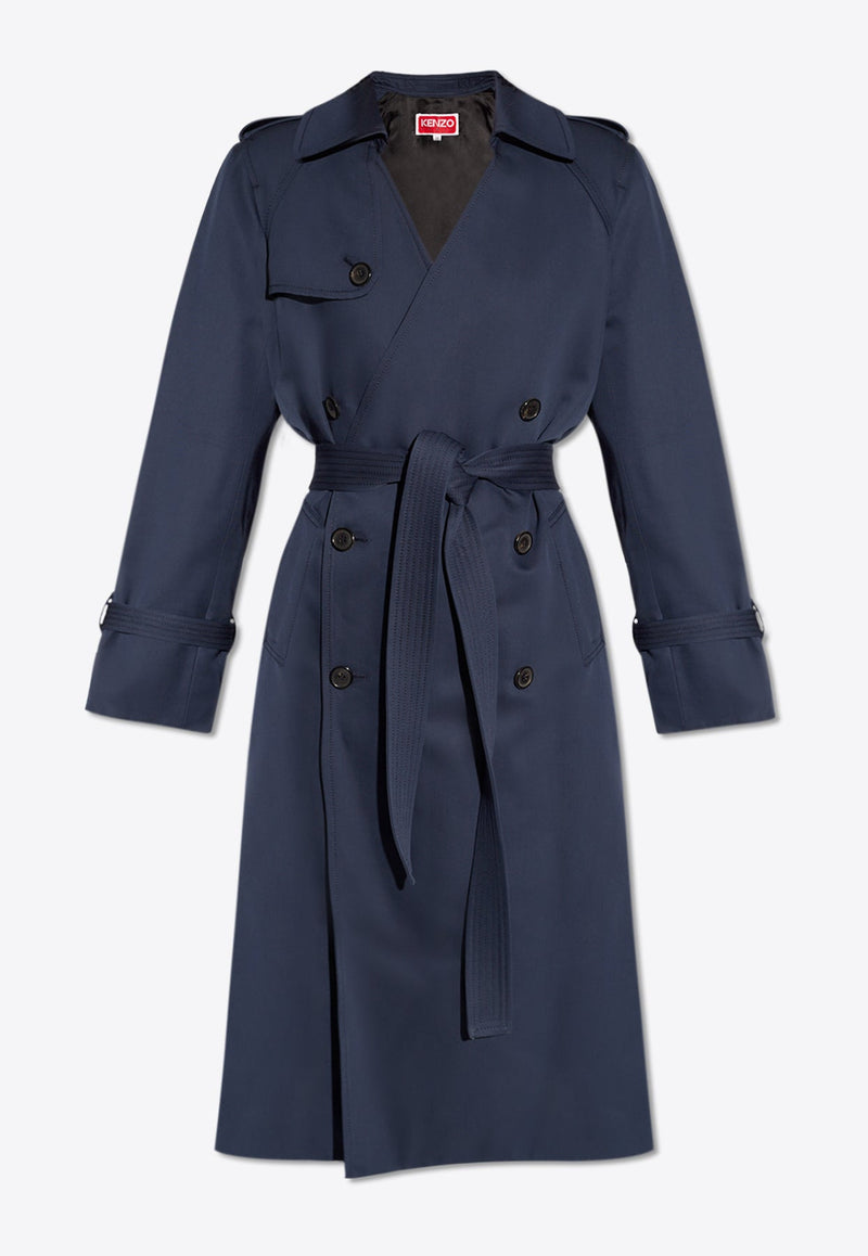 Double-Breasted Kimono Trench Coat