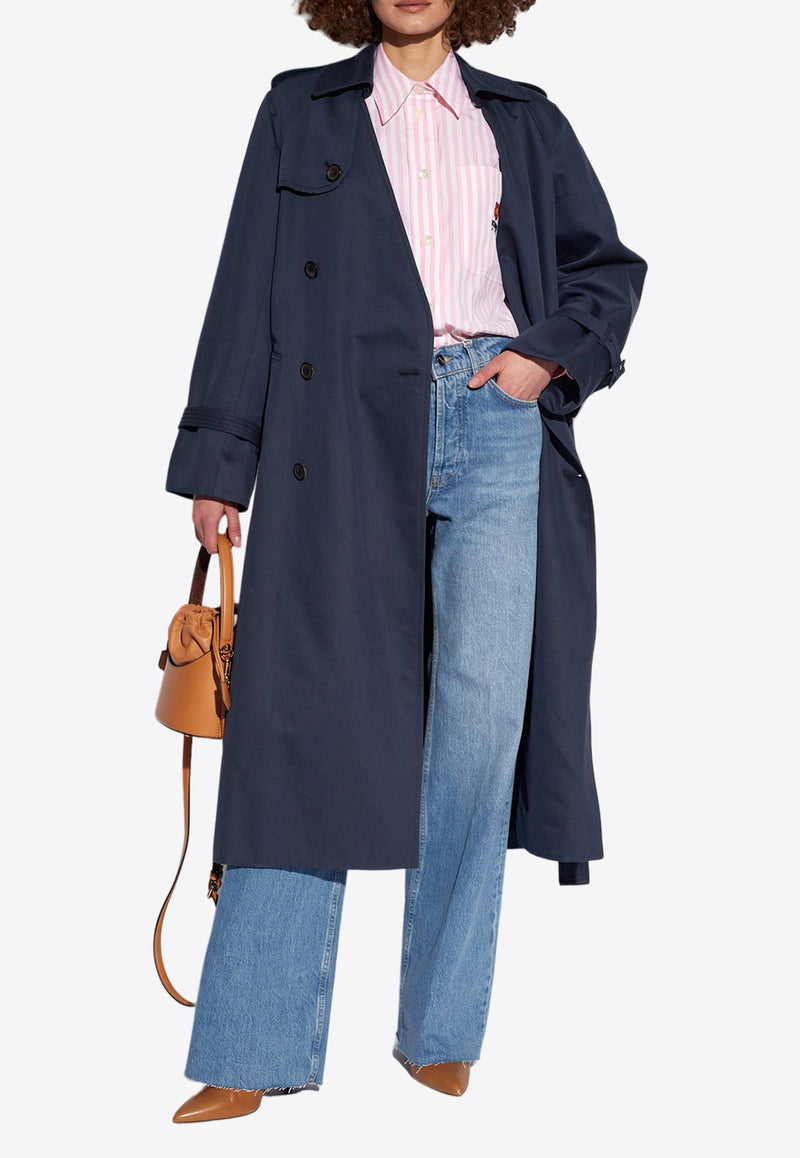 Double-Breasted Kimono Trench Coat