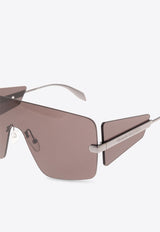 Oversized Rimless Shield Sunglasses