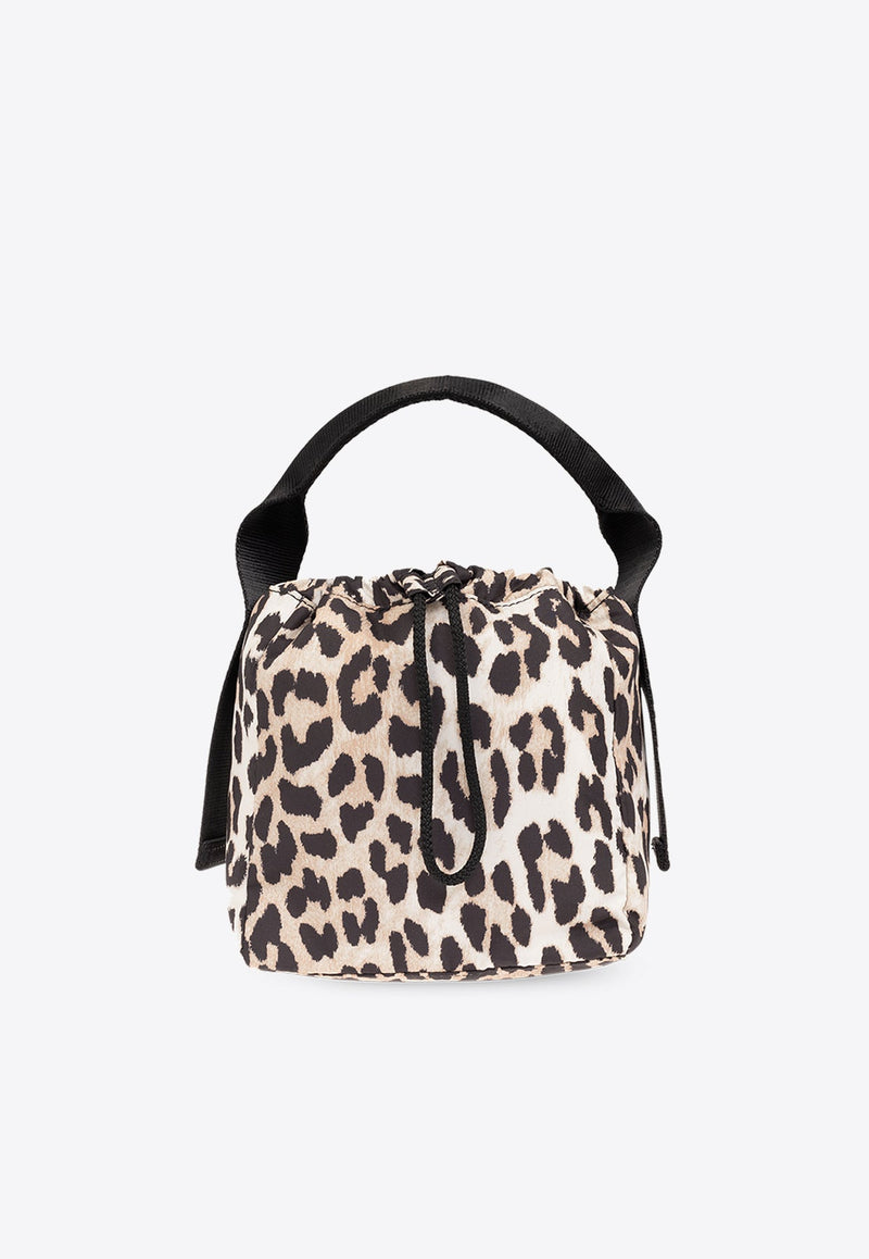 Leopard Print Webbing Tech Pouch Bag