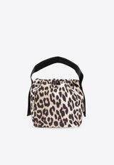 Leopard Print Webbing Tech Pouch Bag