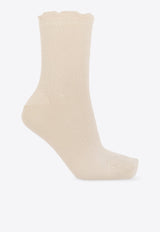 Egret Short Ruffled Socks