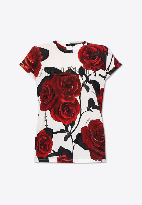 Roses Print Crewneck T-shirt