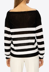 Striped Logo-Embroidered Sweater