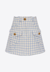 Gingham Mini Tweed Skirt