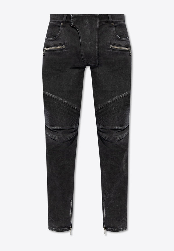 Slim-Fit Paneled Jeans
