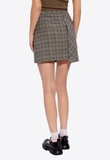 Checkered Mini Wrap Skirt