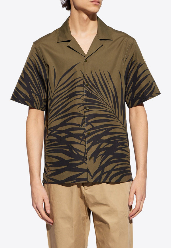 Tropical Fern Print Short-Sleeved Shirt