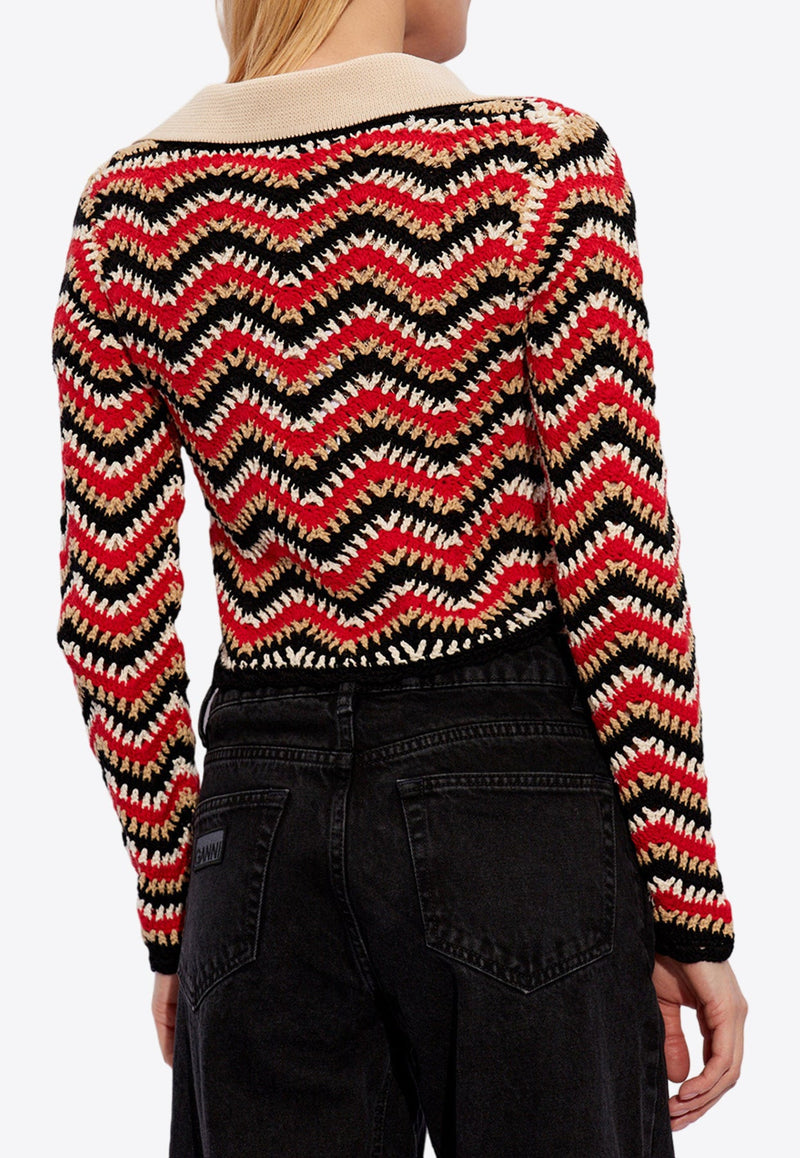 Crochet Knit Cropped Cardigan