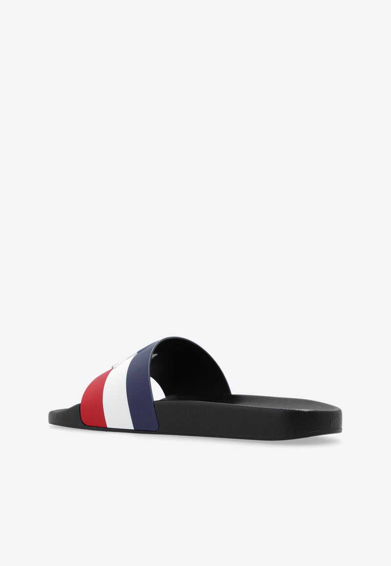 Basile Striped Logo Rubber Slides