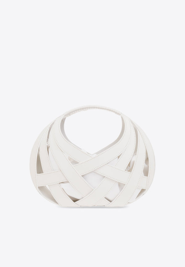 Logo-Detail Leather Basket Bag