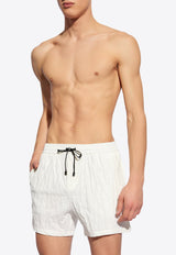 Embossed-Monogram Swim Shorts