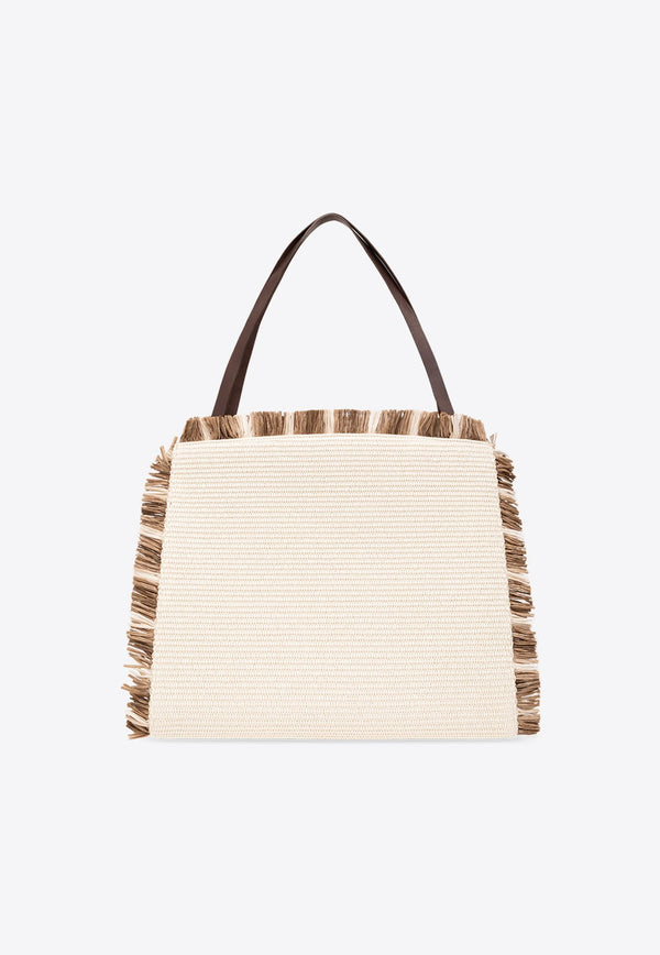 Logo Patch Fringed Tote Bag