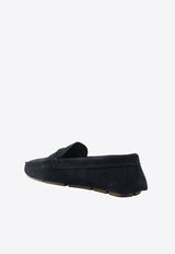 Triangle Logo Suede Loafers