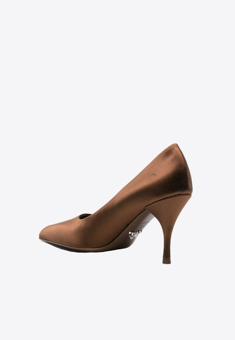 85 Pointed-Toe Satin Pumps
