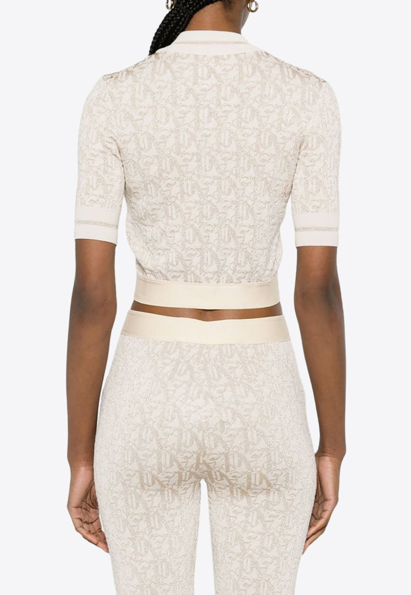 Monogram Jacquard Knitted Cropped Top