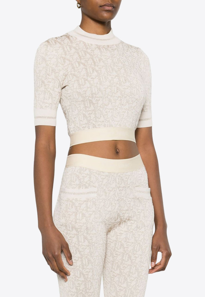 Monogram Jacquard Knitted Cropped Top