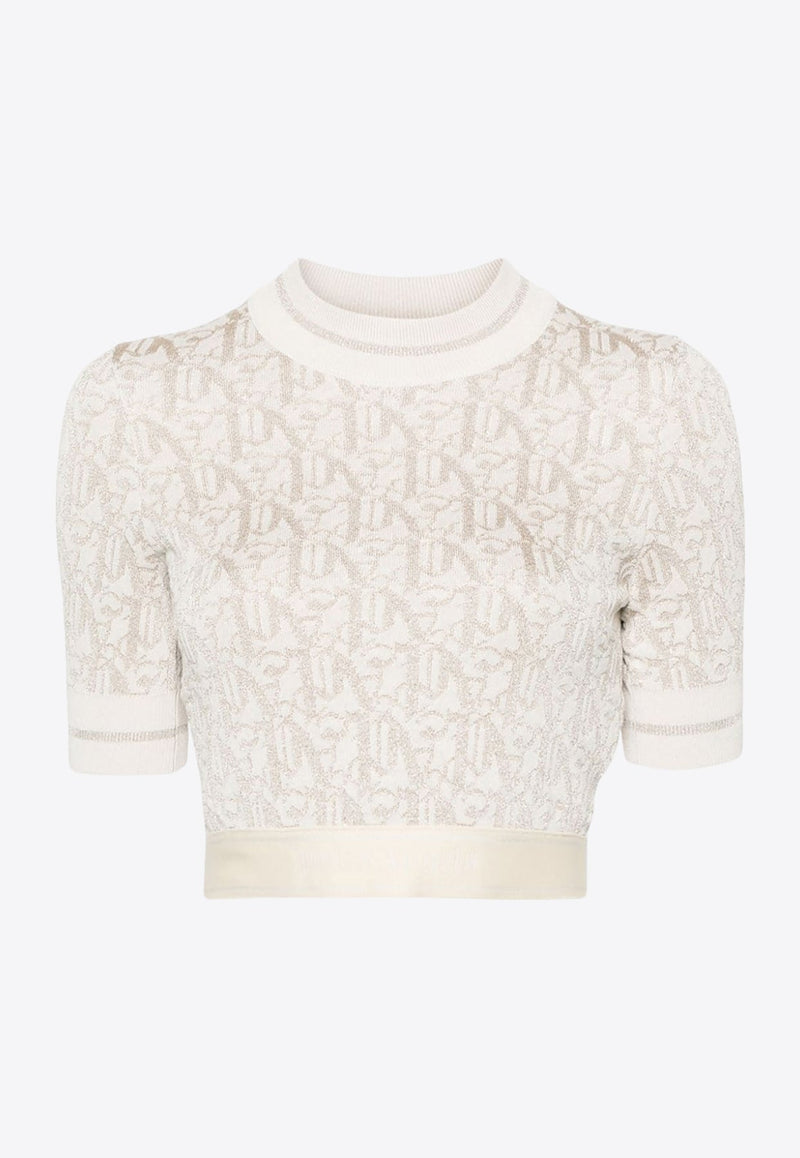 Monogram Jacquard Knitted Cropped Top