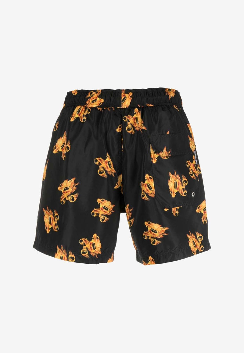 Burning Monogram Swim Shorts