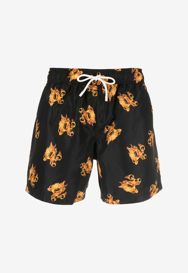 Burning Monogram Swim Shorts