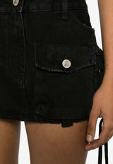 Fay Mini Cargo Denim Skirt