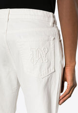 Logo Embossed Straight-Leg Jeans