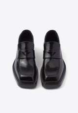 Triangle Patch Leather Loafers