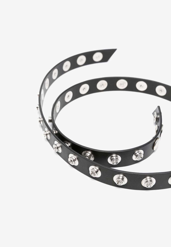 Studded Calf Leather Belt