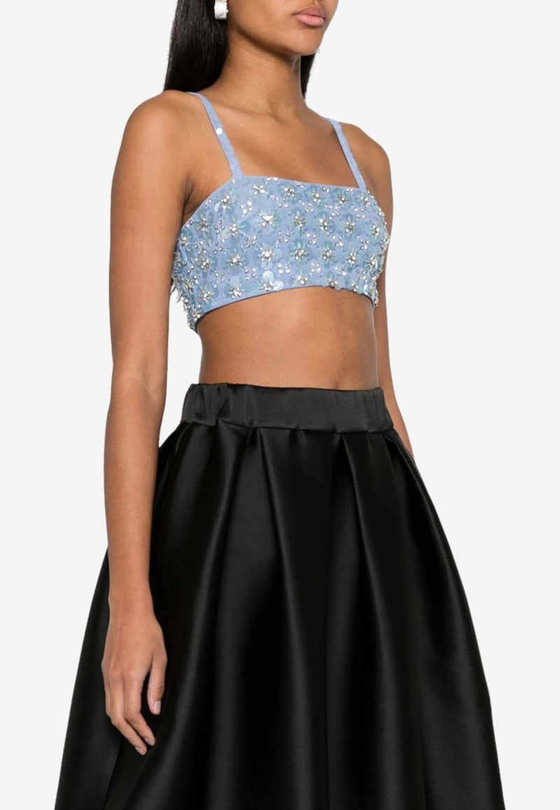 Ginny Crystal Embellished Cropped Top