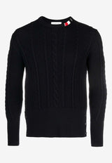 Cable Knit Wool Crewneck Sweater