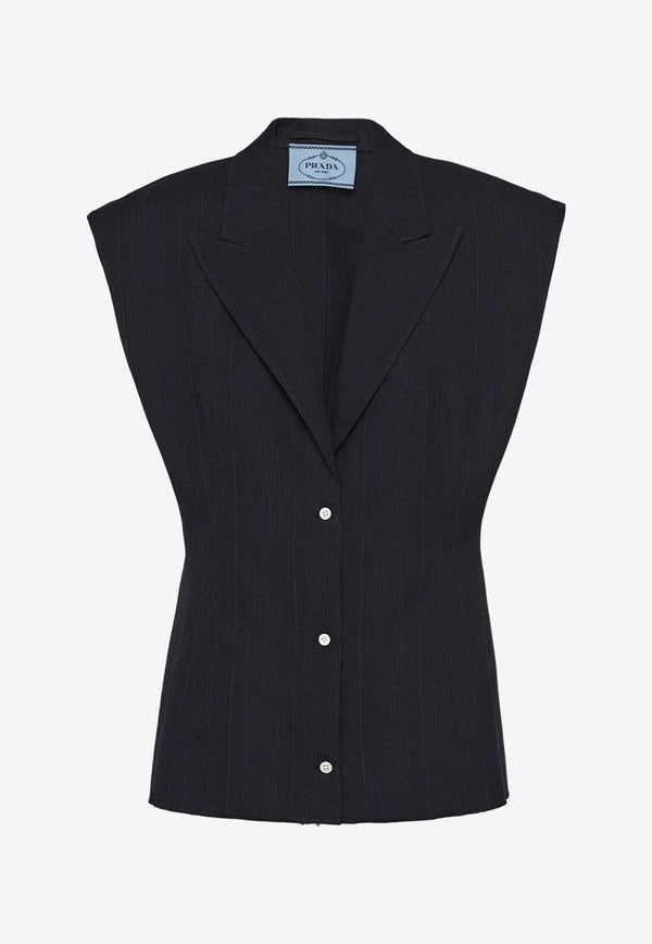 Sleeveless Wool Blazer